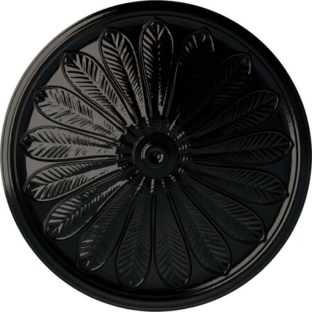 Ekena Millwork Brontes Ceiling Medallion (Fits Canopies up to 3 5/8"), Hnd-Painted Black Pearl, 25 1/2"OD x 5 1/2"P CM25BRBPS